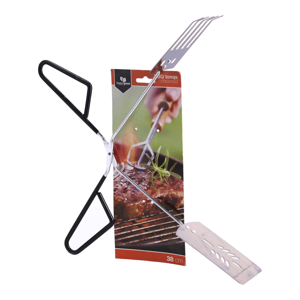 Chromowane szczypce BBQ 38cm