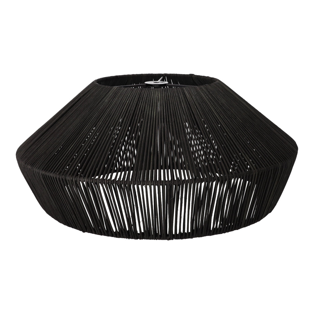 Lampa naturalna rattanowa wisząca - 50 cm (czarna)