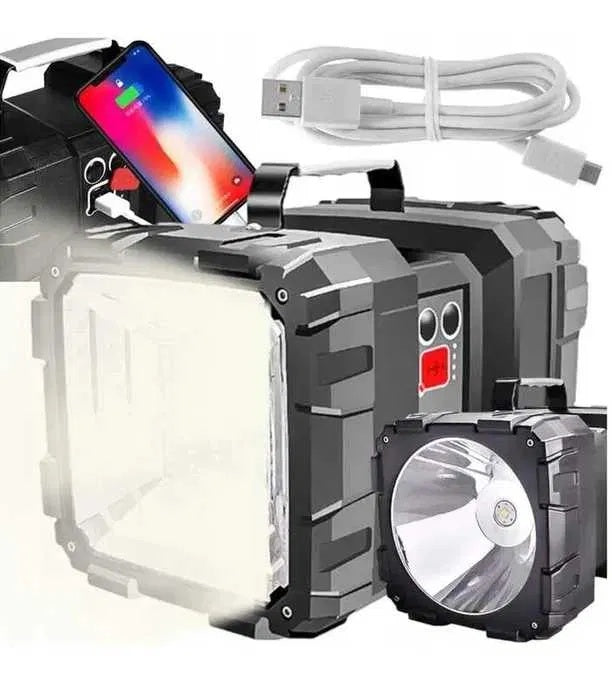 Latarka Led Mocna Akumulatorowa Dwustronna Powerbank Wodoodporna