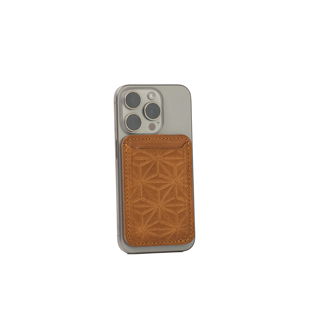 Leather Wallet compatible with MagSafe - Geometric Flower-3