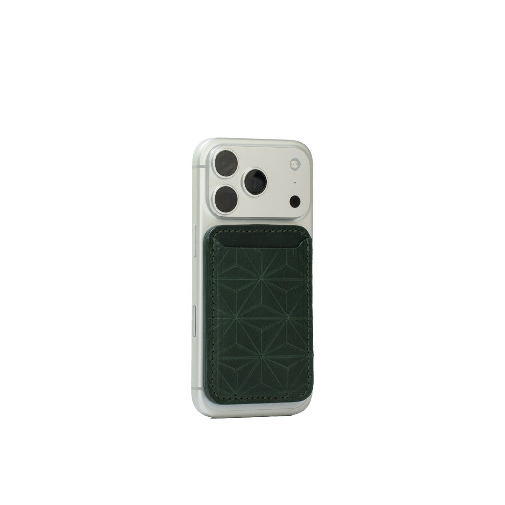 Leather Wallet compatible with MagSafe - Geometric Flower-1
