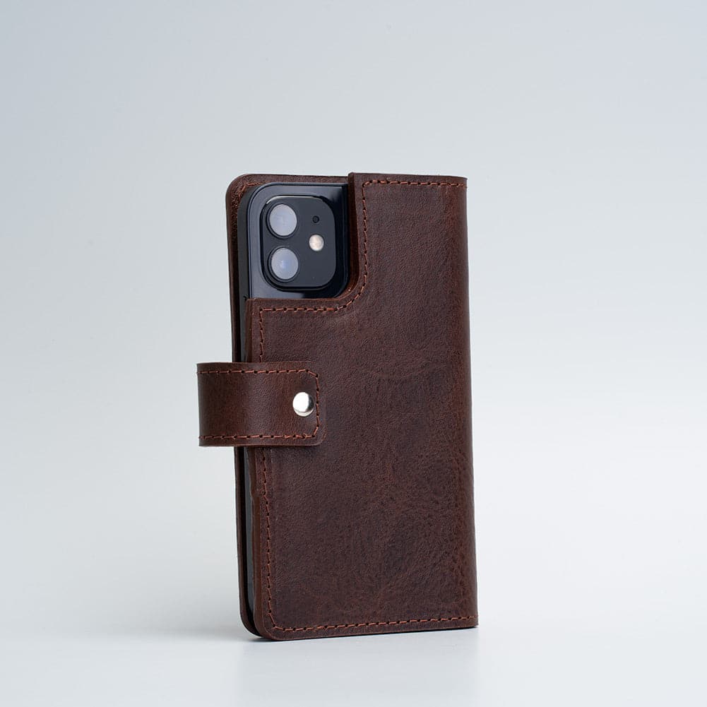 Leather Folio Wallet for iPhone 12 Series with MagSafe on magnet closure (SALE)-2