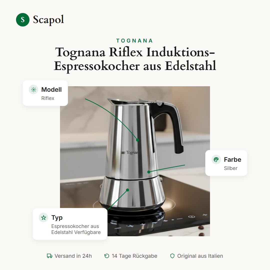 Kawiarka Stalowa na indukcję Riflex Tognana