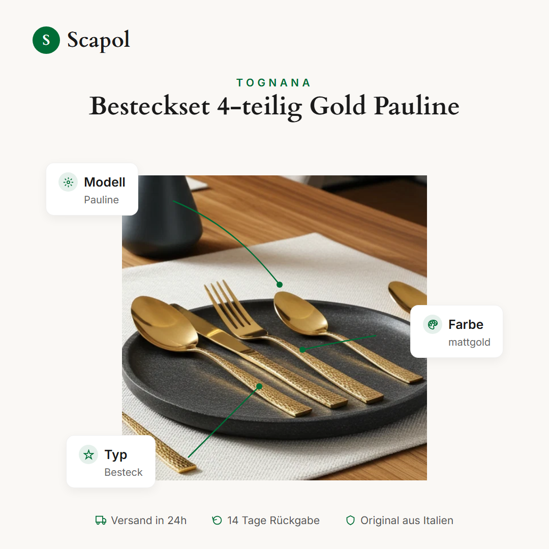 Komplet sztućców 4 elementy Gold Pauline