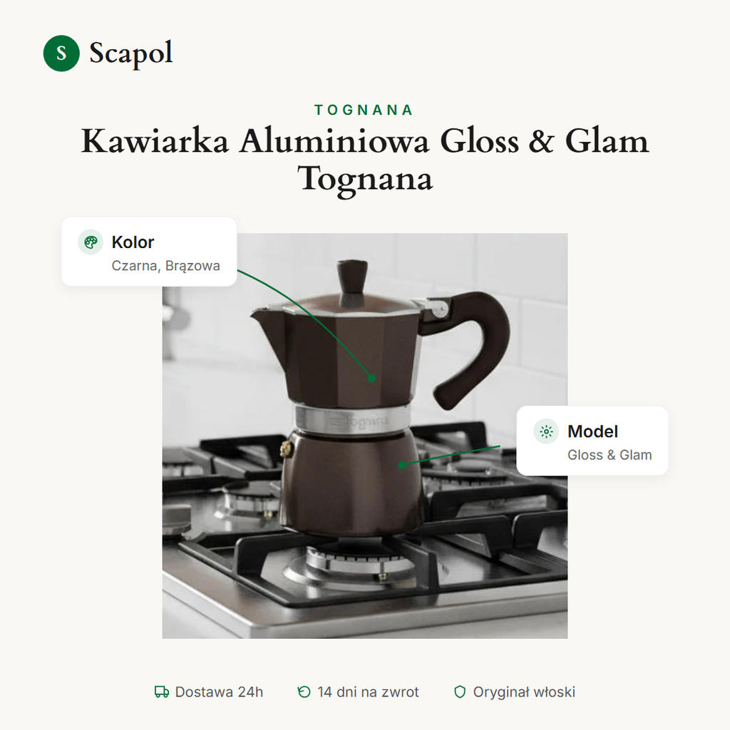 Kawiarka Aluminiowa Gloss & Glam Tognana