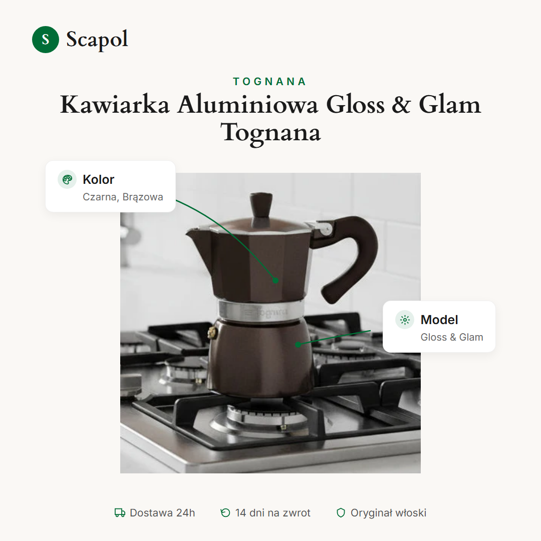 Kawiarka Aluminiowa Gloss & Glam Tognana