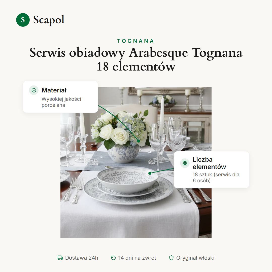 Serwis obiadowy Arabesque Tognana 18 elementów