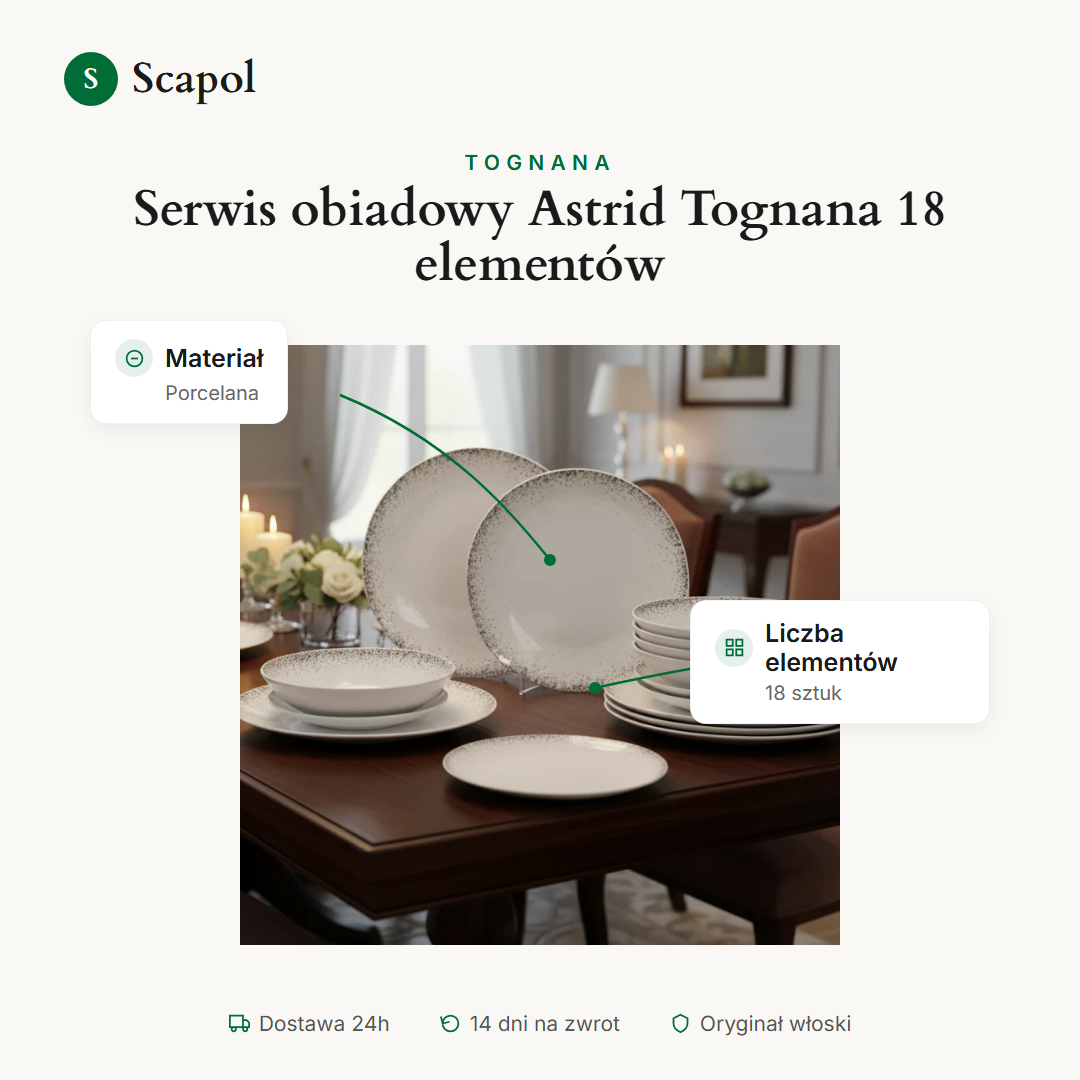Serwis obiadowy Astrid Tognana 18 elementów