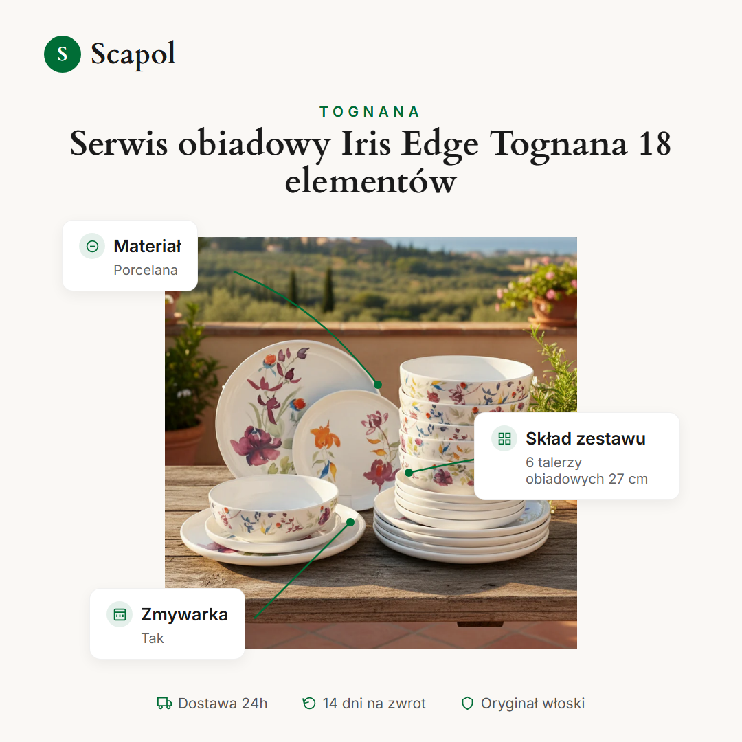 Serwis obiadowy Iris Edge Tognana 18 elementów