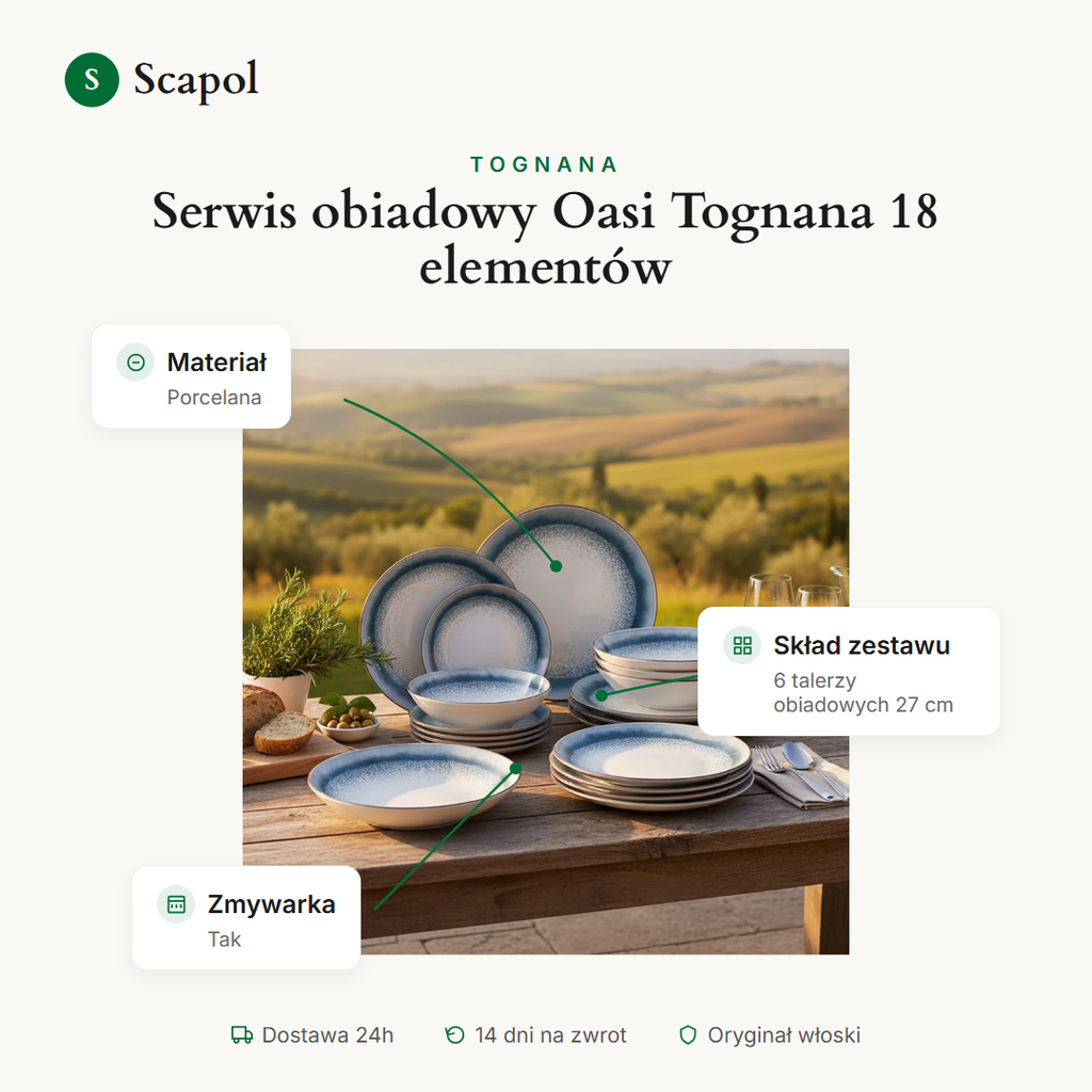 Serwis obiadowy Oasi Tognana 18 elementów