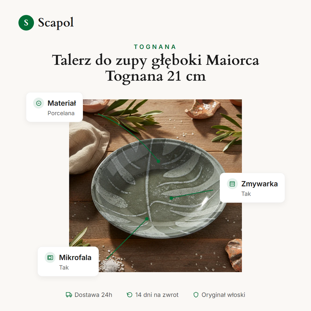 Talerz do zupy głęboki Maiorca Tognana 21 cm