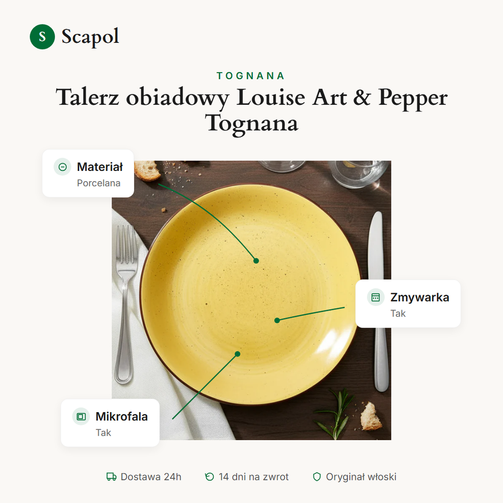 Talerz obiadowy Louise Art & Pepper Tognana