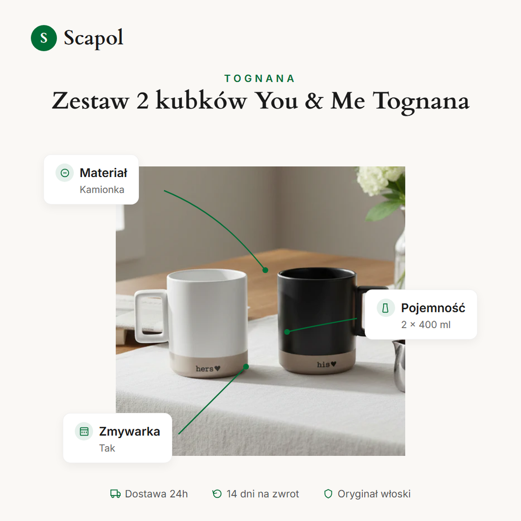 Zestaw 2 kubków You & Me Tognana