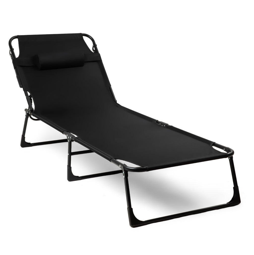 Składane łóżko turystyczne BIZNESOWE, polowe, kanadyjka PREMIUM 200x68 cm- kolor czarno-szary