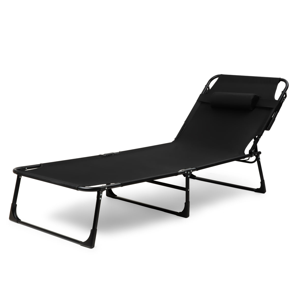 Składane Łóżko Turystyczne Polowe Kanadyjka 200x68 Cm Z Matercem Czarne