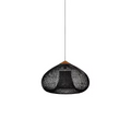 Sufitowa naturalna lampa rattanowa wisząca - 50 cm - czarna