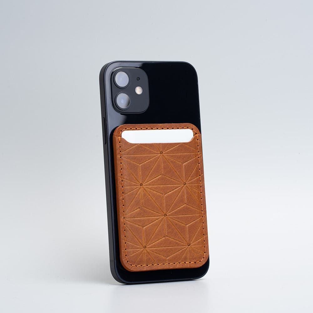 Leather Wallet compatible with MagSafe - Geometric Flower-4