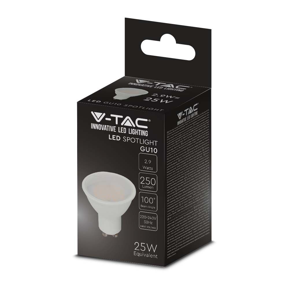 Żarówka LED V-TAC 2,9W GU10 6500K - Energooszczędne i trwałe oświetlenie
